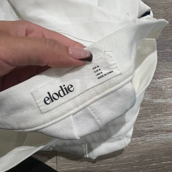 Elodie White Pleated Navy Blue Striped tennis  Skirt Size Medium - Picture 5 of 9